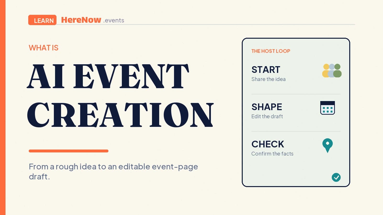 HereNow editorial cover for What is AI event creation?