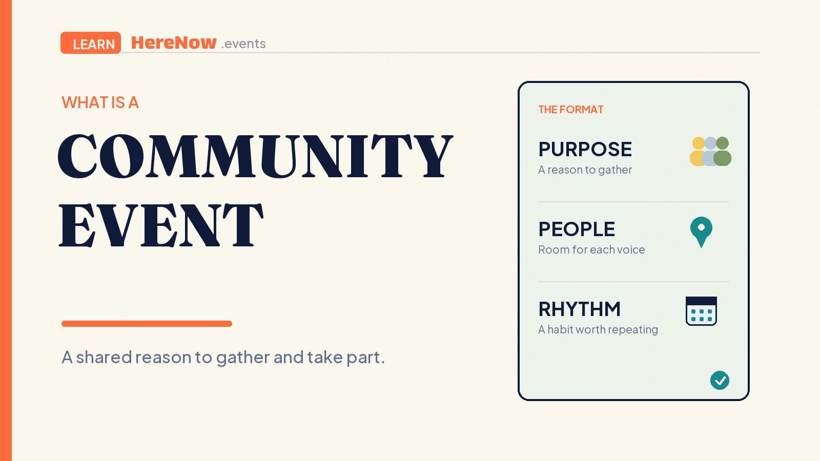 HereNow editorial cover for What is a community event?
