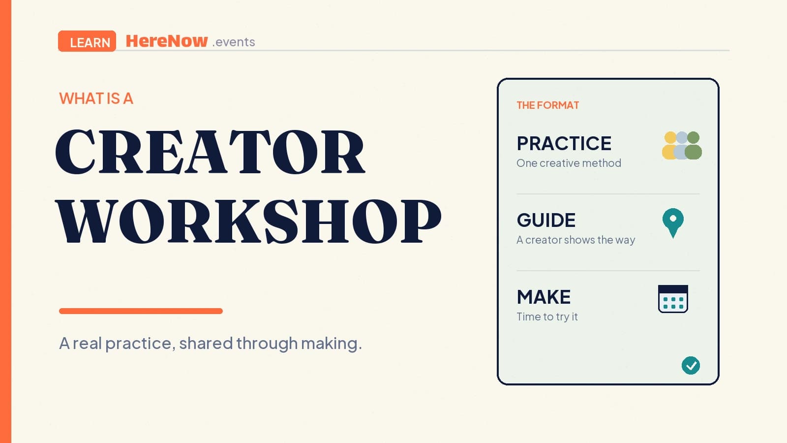 HereNow editorial cover for What is a creator workshop?