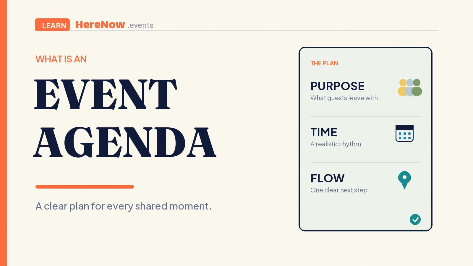 HereNow editorial cover for What is an event agenda?