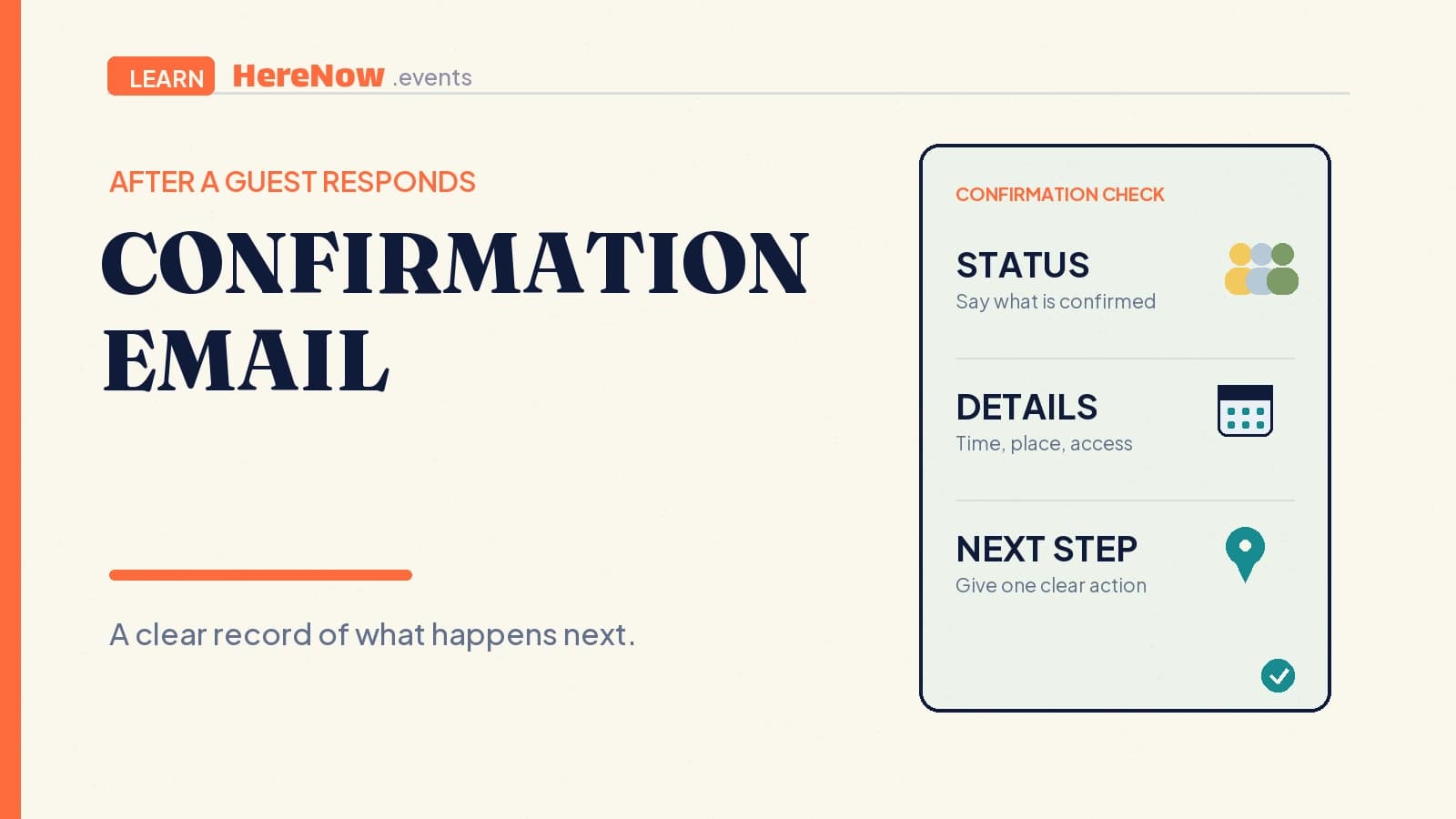 HereNow editorial cover for What is an event confirmation email?