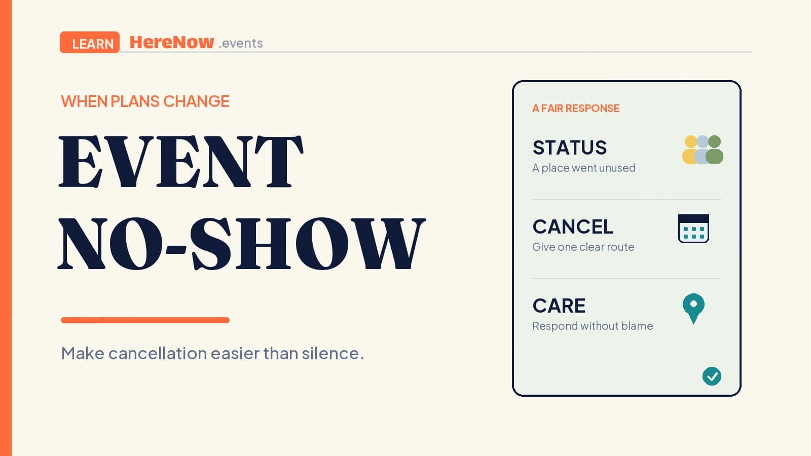 HereNow editorial cover for What is a no-show at an event?