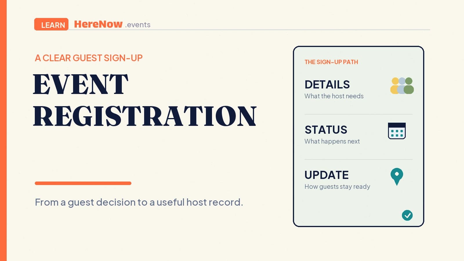 HereNow editorial cover for What is event registration?