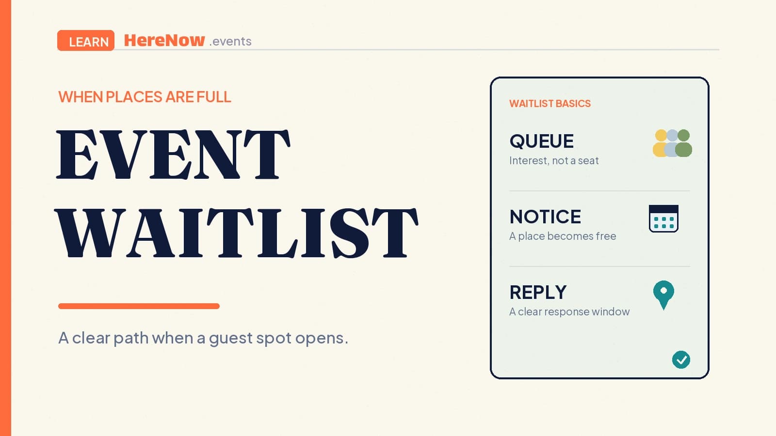 HereNow editorial cover for What is an event waitlist?