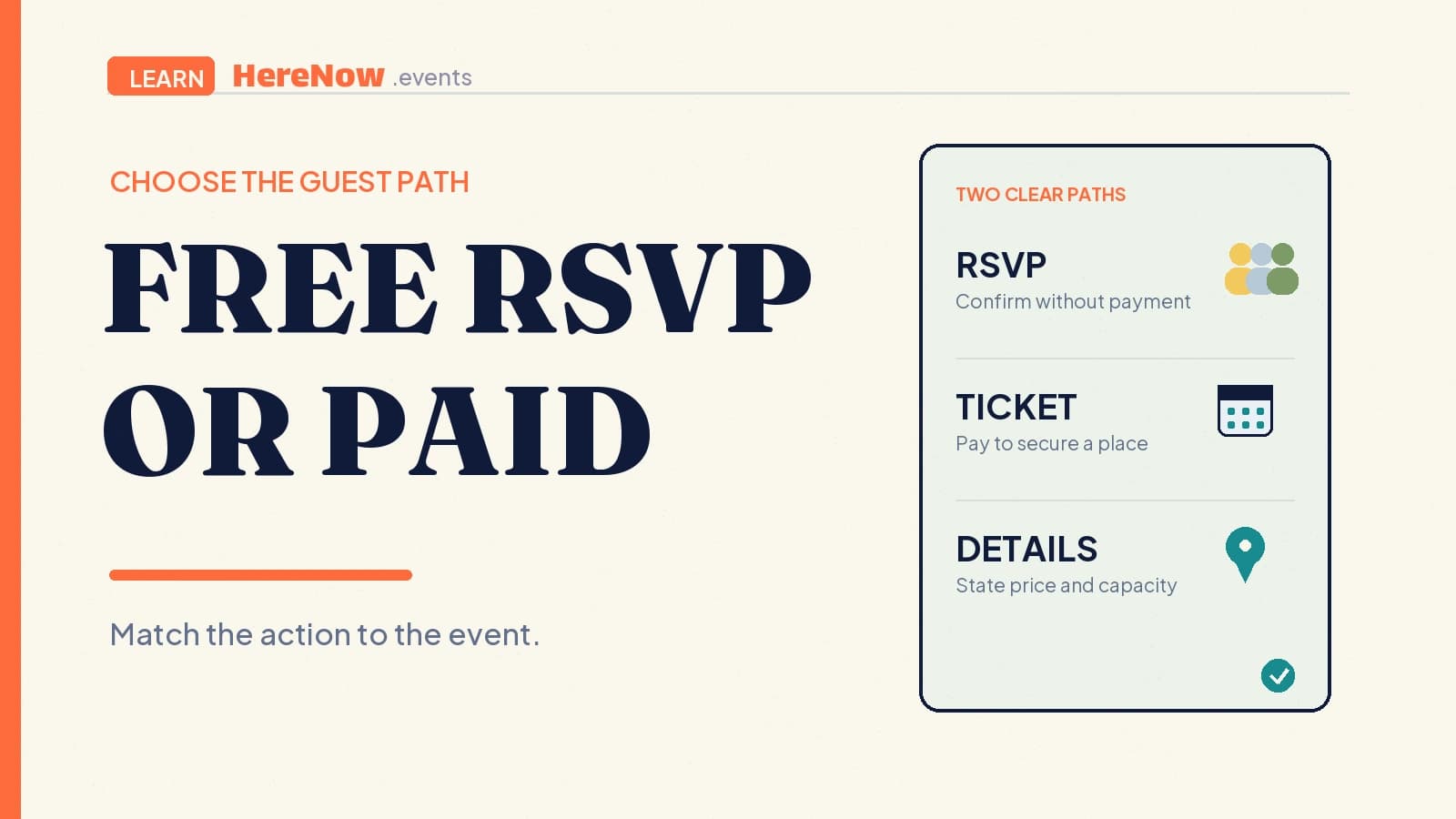 HereNow editorial cover for Free RSVP vs paid tickets