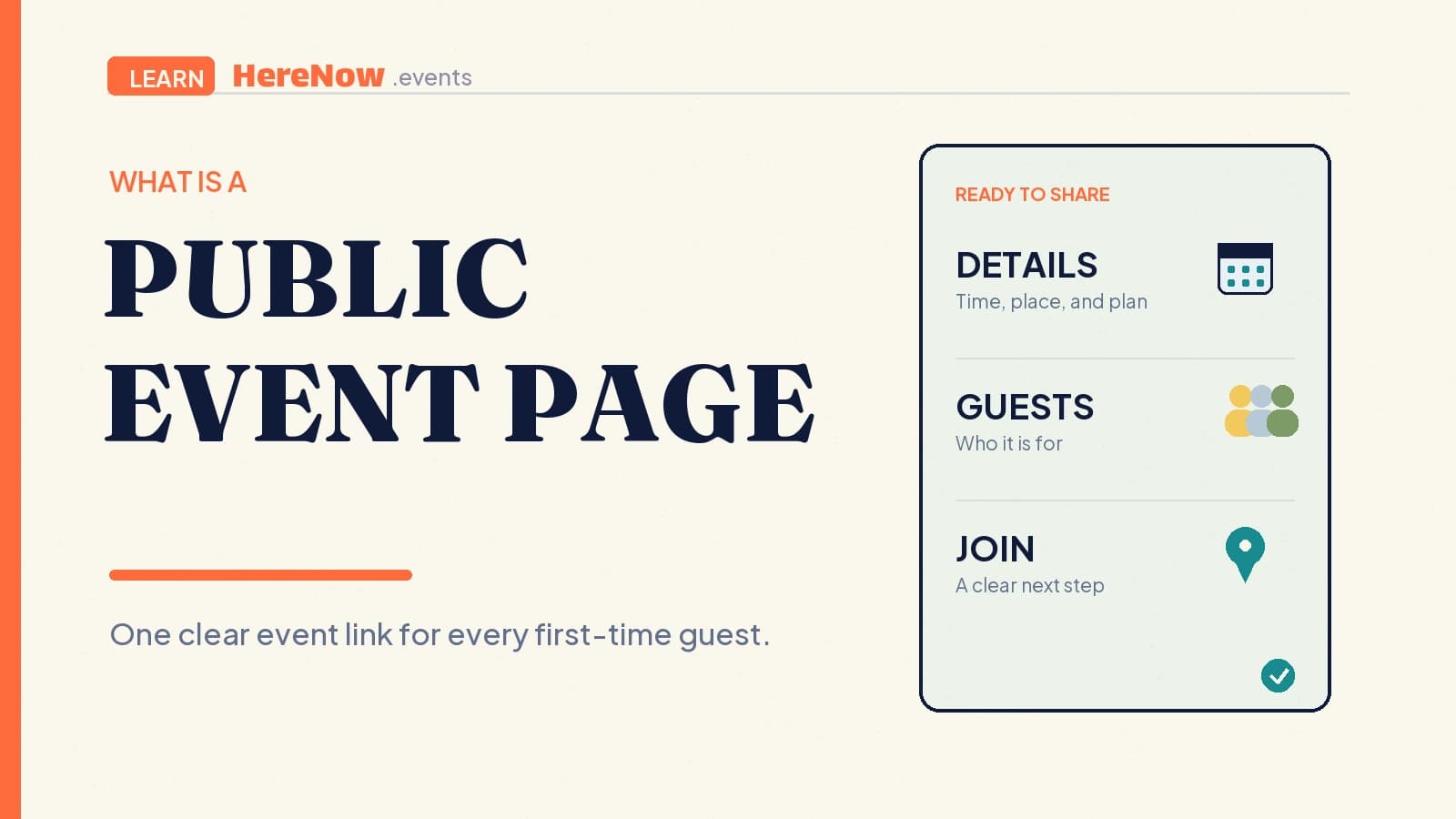 HereNow editorial cover for What is a public event page?