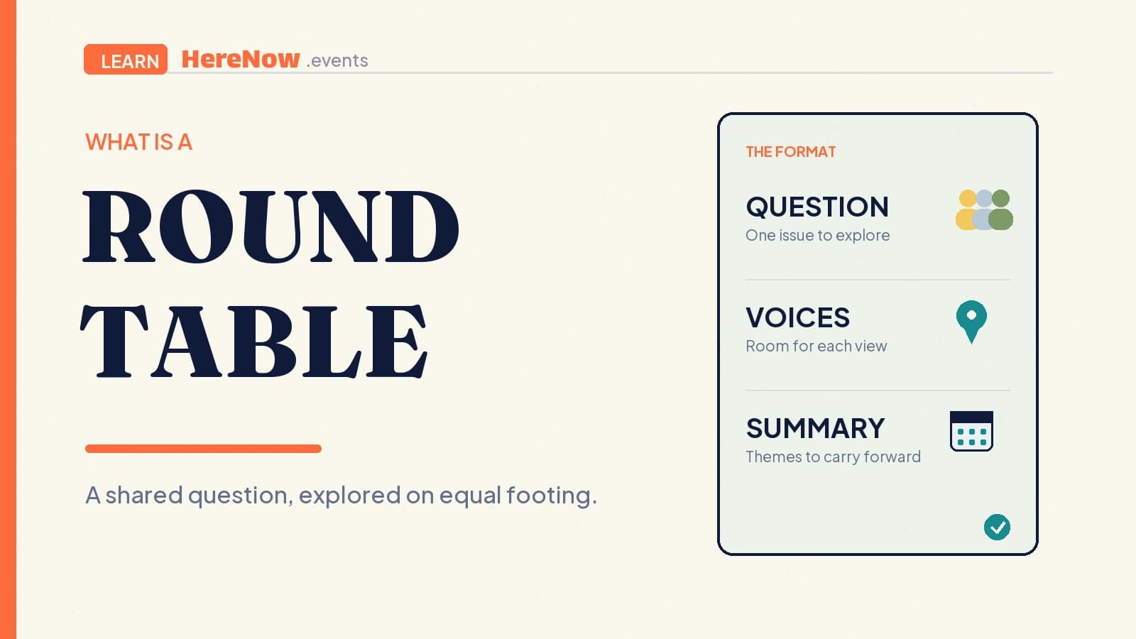 HereNow editorial cover for What is a roundtable event?