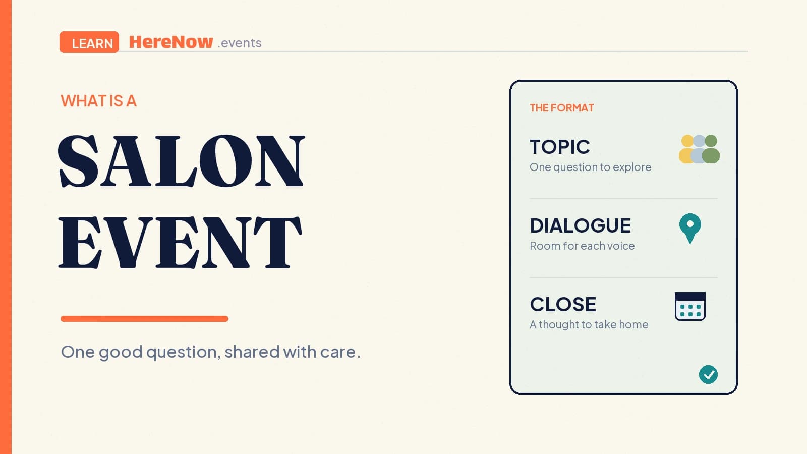 HereNow editorial cover for What is a salon event?