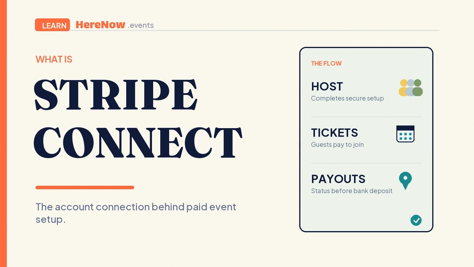 HereNow editorial cover for What is Stripe Connect for event hosts?