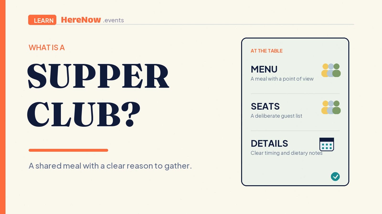 HereNow editorial cover for What is a supper club?