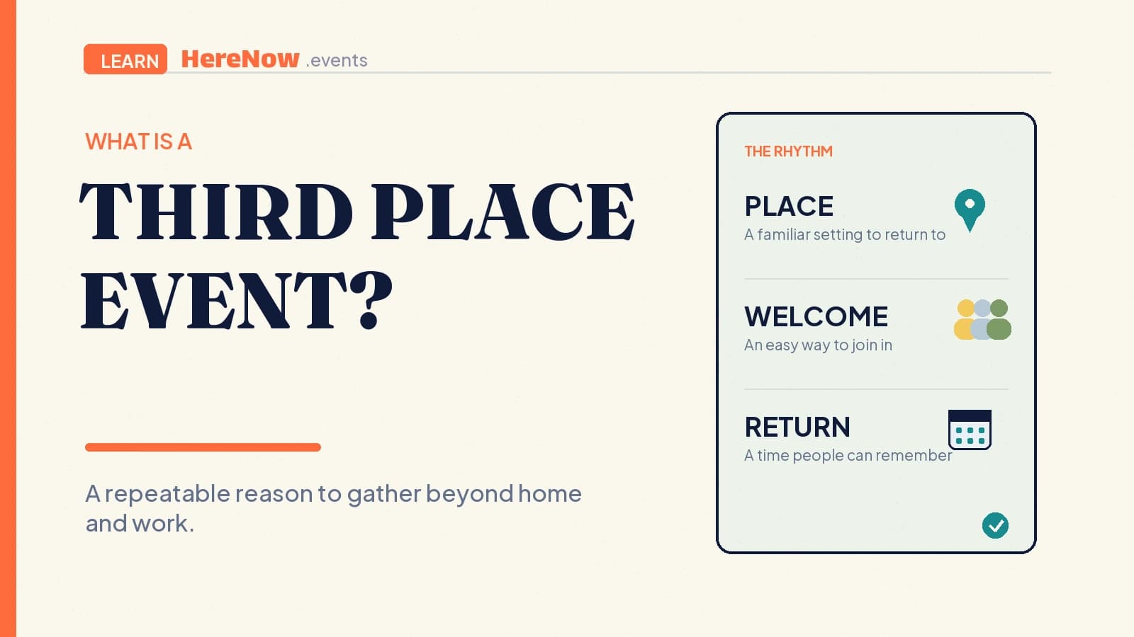 HereNow editorial cover for What is a third place event?