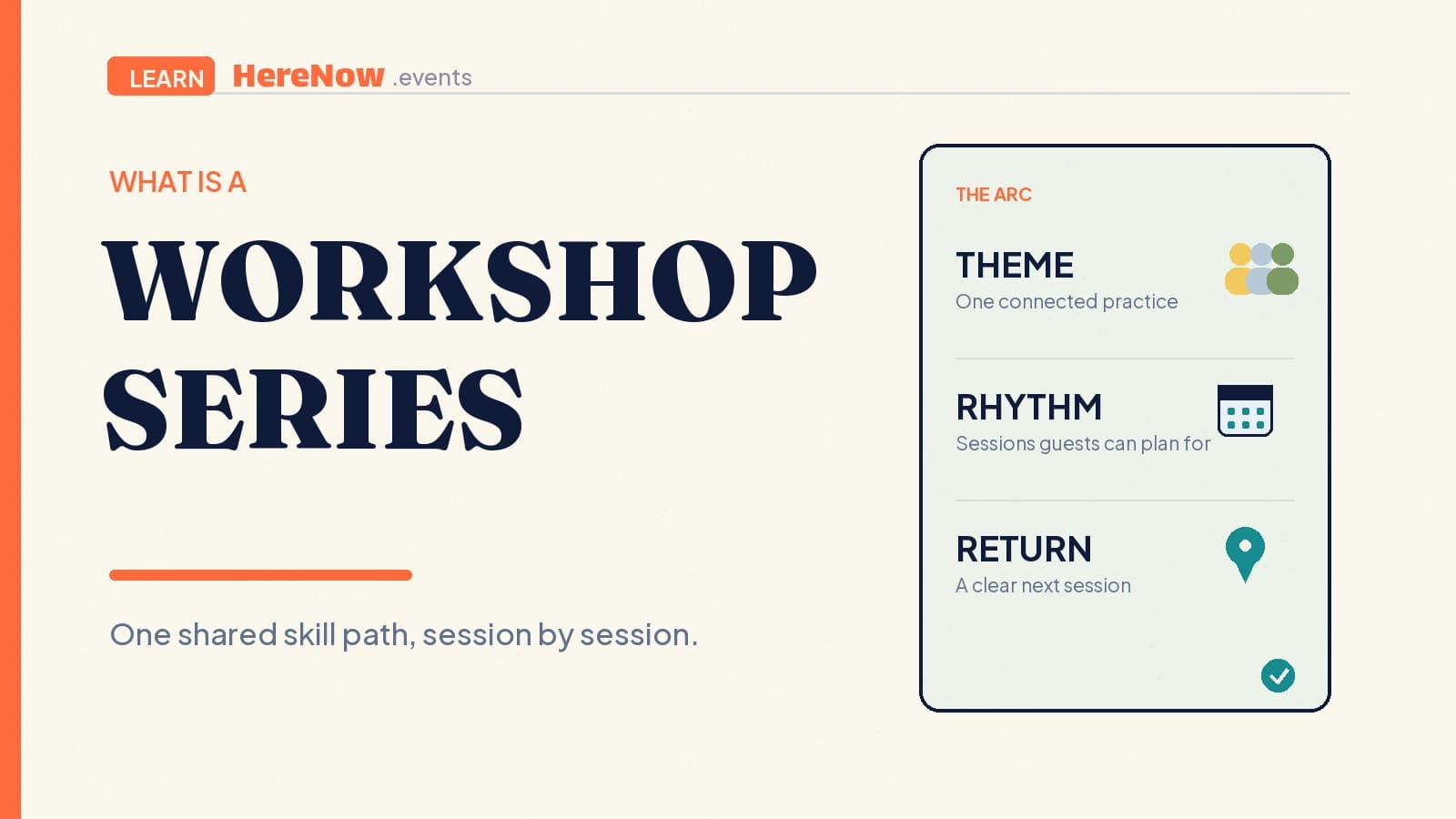 HereNow editorial cover for What is a workshop series?