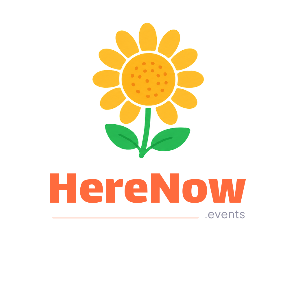 HereNow.events square color logo